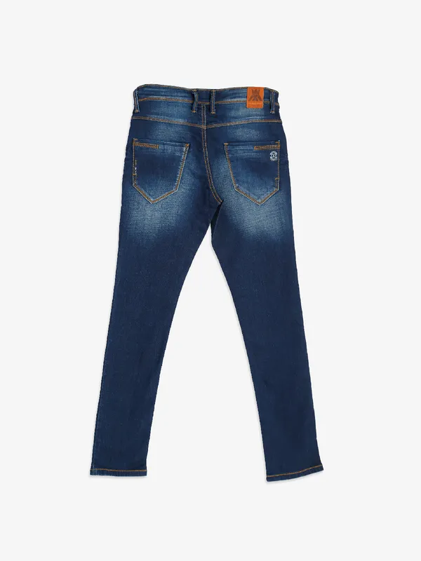 Mad-O-Wat dark blue washed regular fit jeans