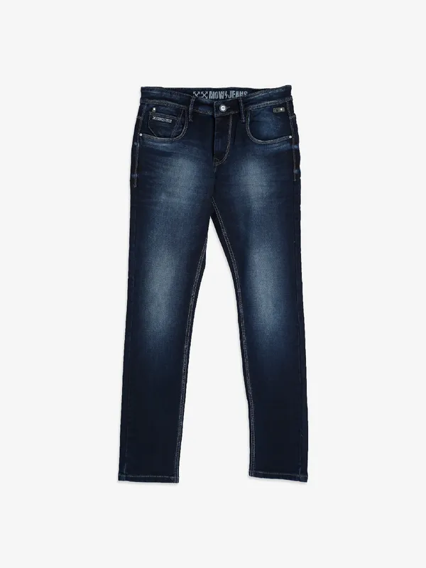 Mad-O-Wat navy washed regular fit jeans