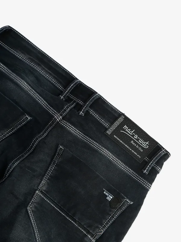 Mad-O-Wat washed black regular fit jeans