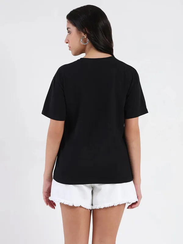 MADAME black brand name cotton t-shirt