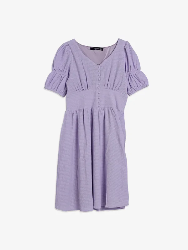 Madame lavender cotton midi dress