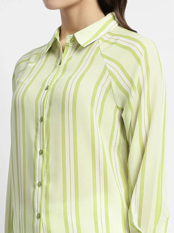MADAME lime green stripe shirt