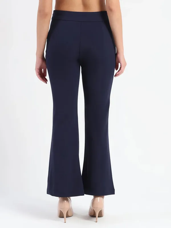MADAME navy solid shynthetics pant