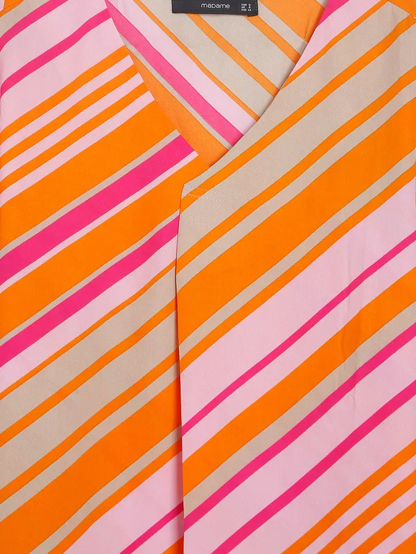 Madame orange and pink stripe top