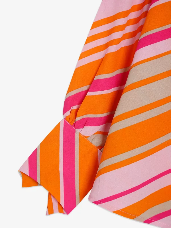 Madame orange and pink stripe top