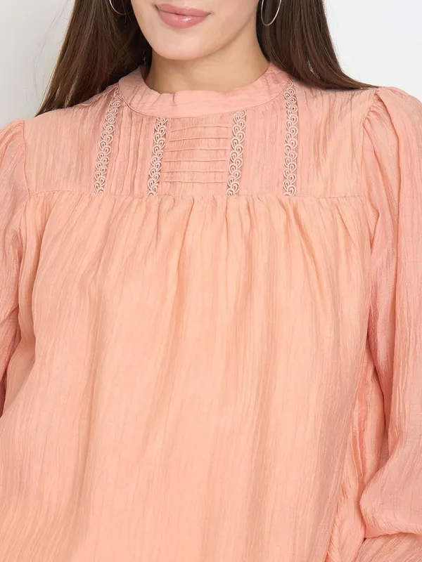MADAME peach chiffon top for women