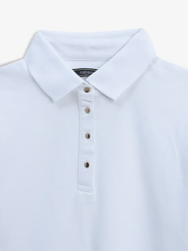 MADAME plain white casual t-shirt