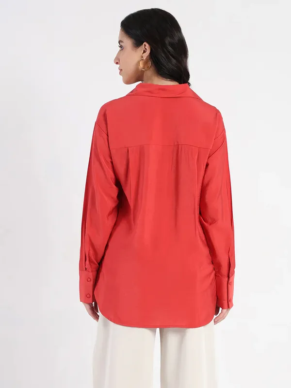 MADAME red linen shirt for women