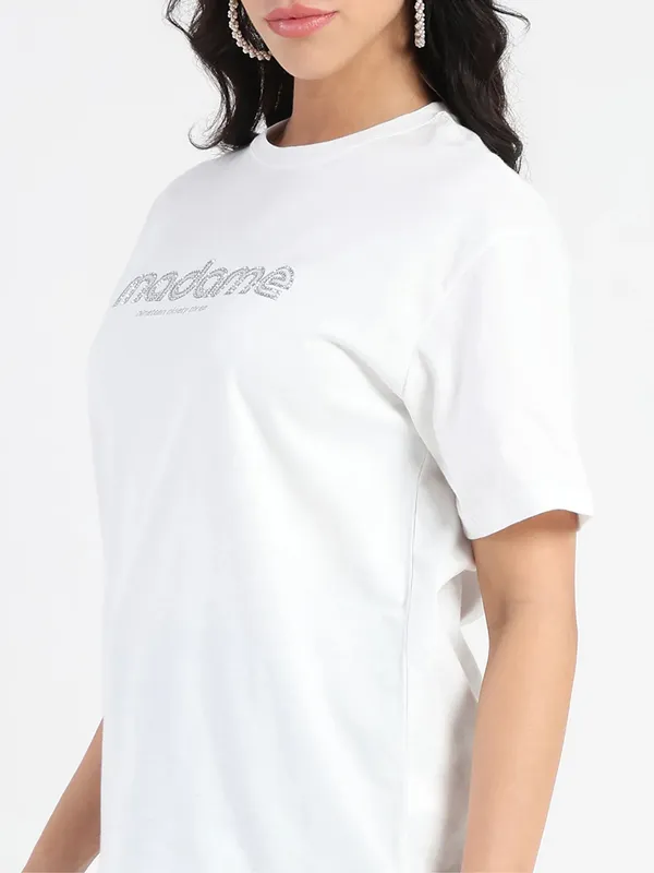 MADAME white brand name cotton t-shirt-G3-WTS5604 | United MADAME white brand name cotton t-shirt-G3-WTS5604 | United