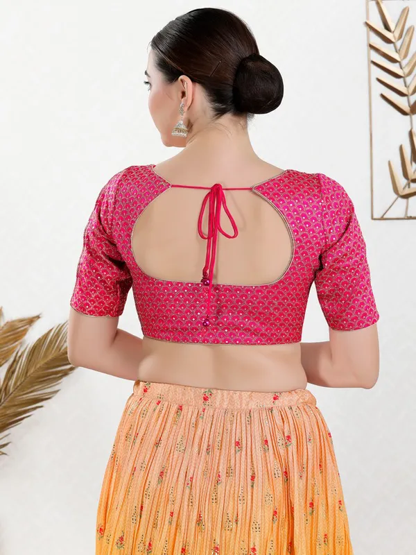 Magent art silk blouse