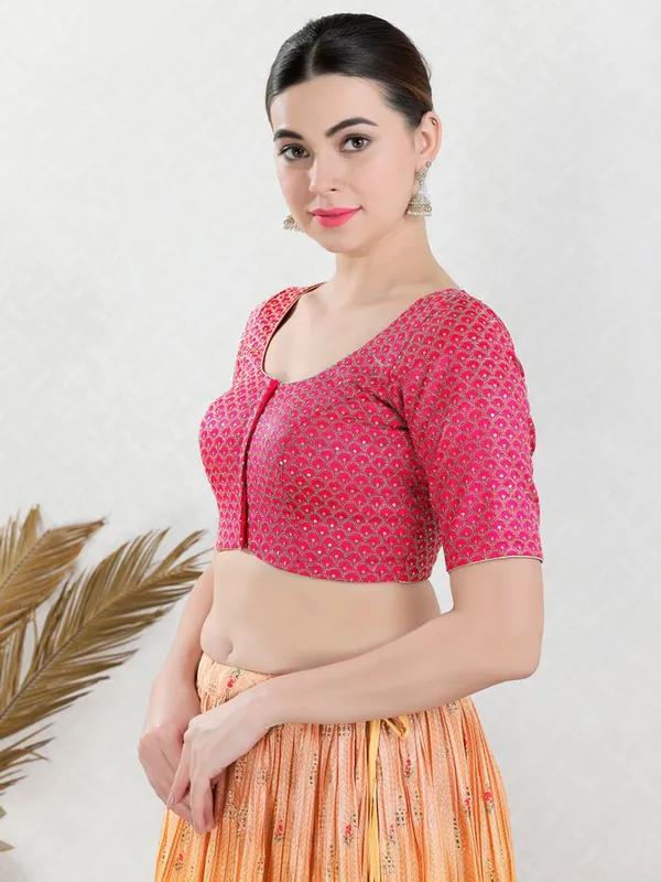 Magent art silk blouse