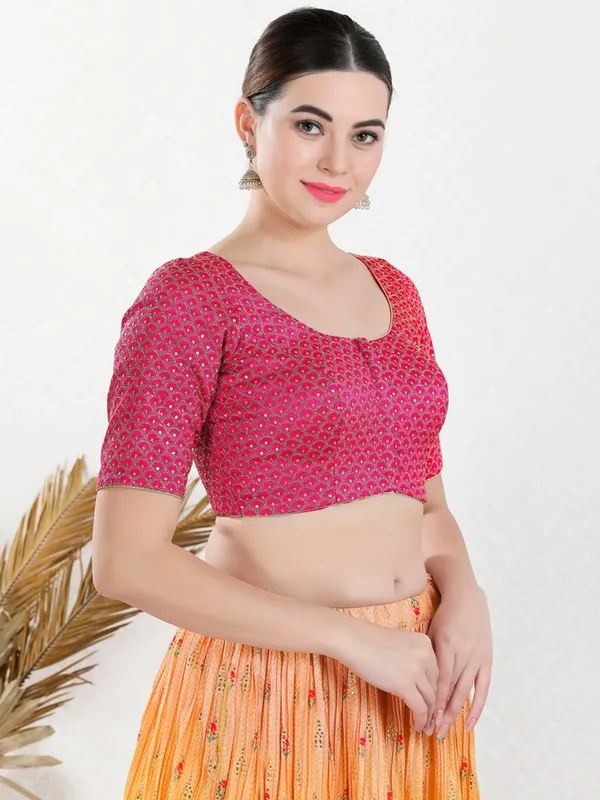 Magent art silk blouse