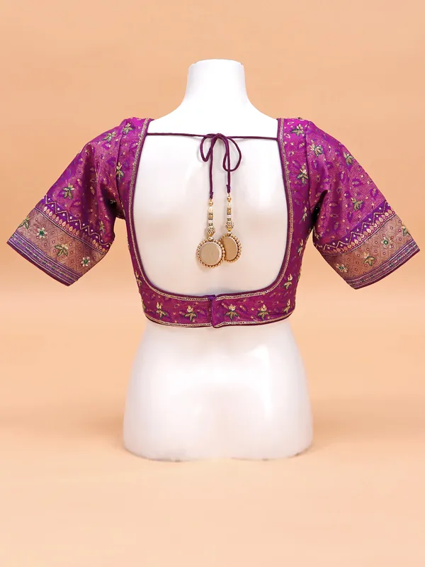 Magenta color silk blouse