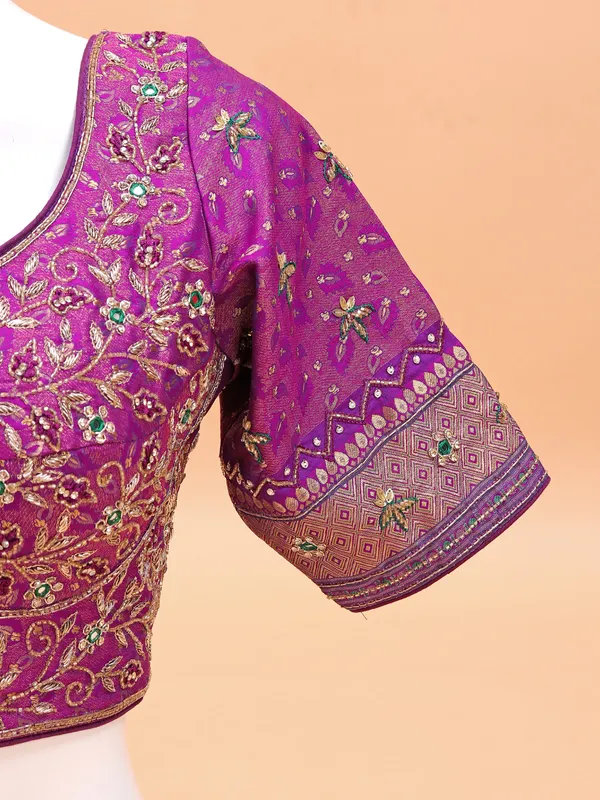 Magenta color silk blouse