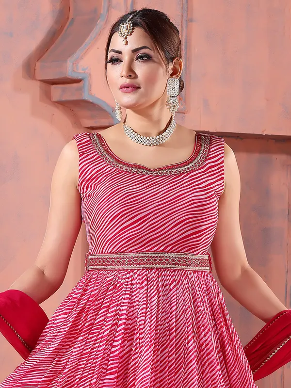 Magenta georgette angrakha style sharara suit