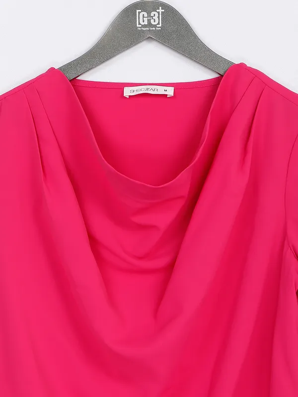 Magenta polyester top