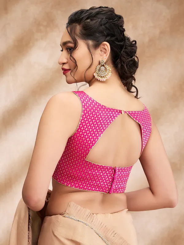 Magenta silk designer blouse for women