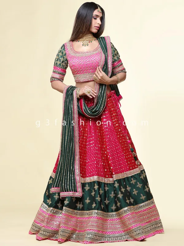 Magenta silk wedding special lehenga choli