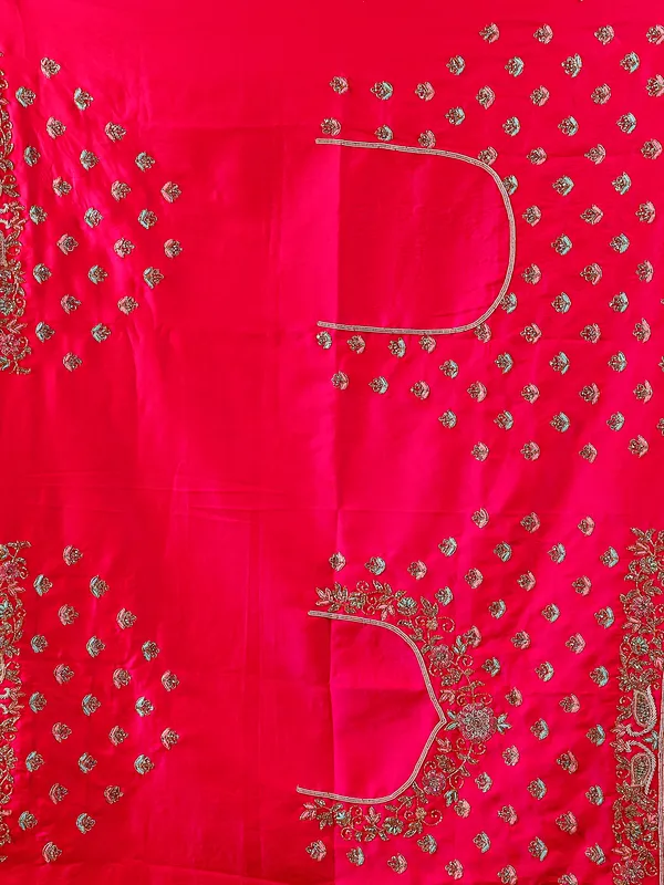 Magenta unstitched bridal lehenga choli