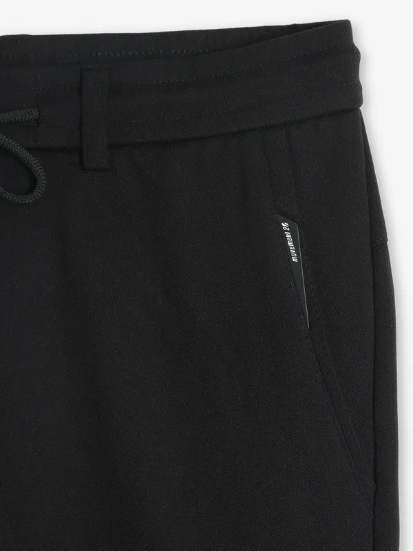 MAML black solid cotton trackpant