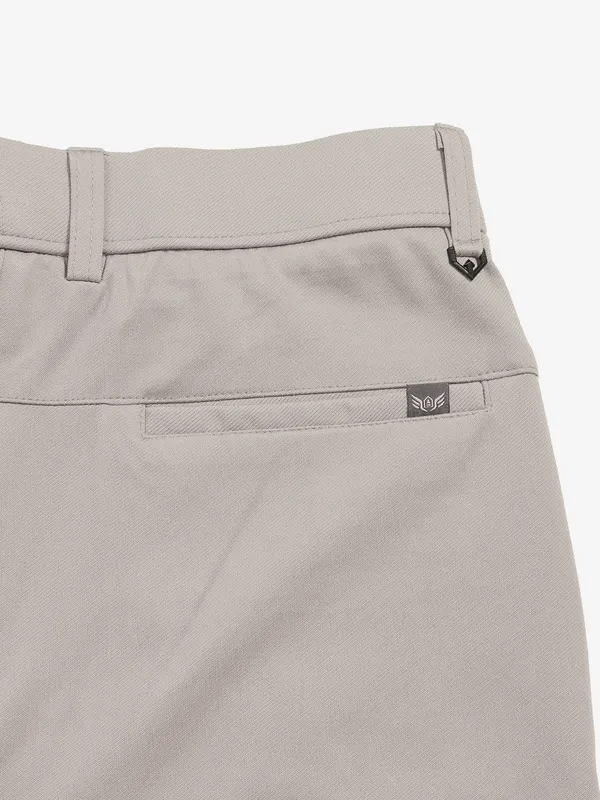 MAML grey solid cotton slim fit trouser