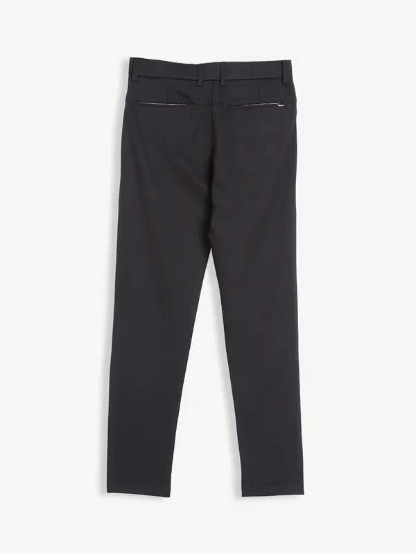 Maml lycra black solid track pant