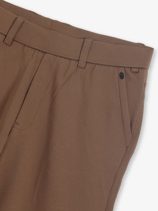 MAML solid brown cotton trouser