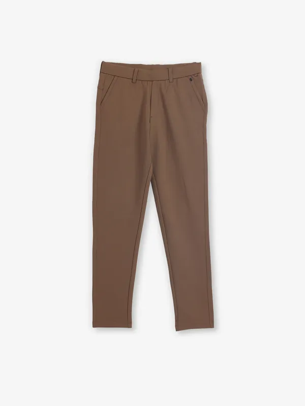 MAML solid brown cotton trouser