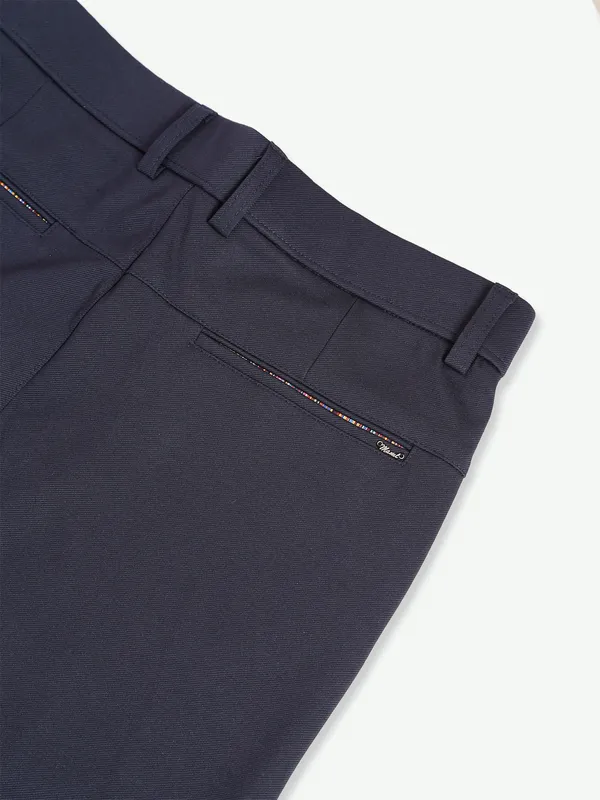 Maml solid navy lycra track pant
