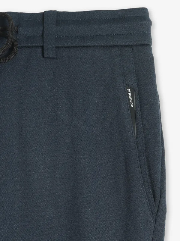 MAML teal blue solid cotton track pant