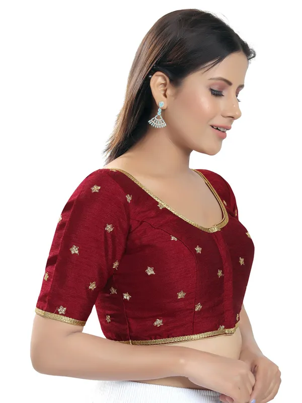 Maroon amazing silk ready made blouse