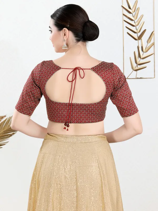 Maroon art silk blouse