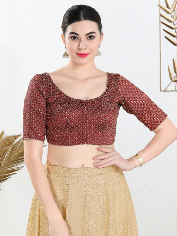 Maroon art silk blouse