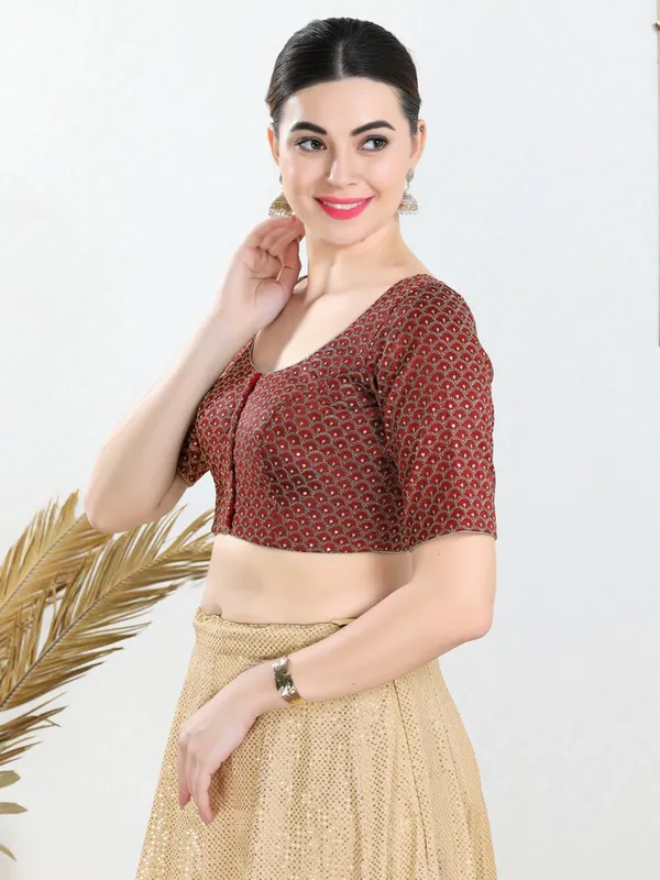 Maroon art silk blouse