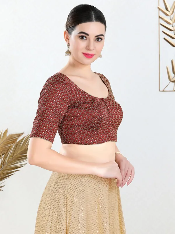Maroon art silk blouse