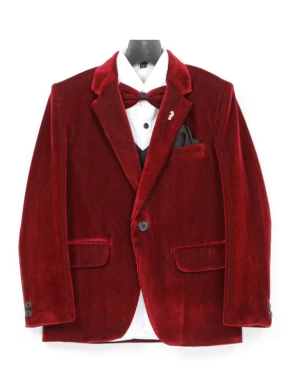 Maroon corduroy coat suit