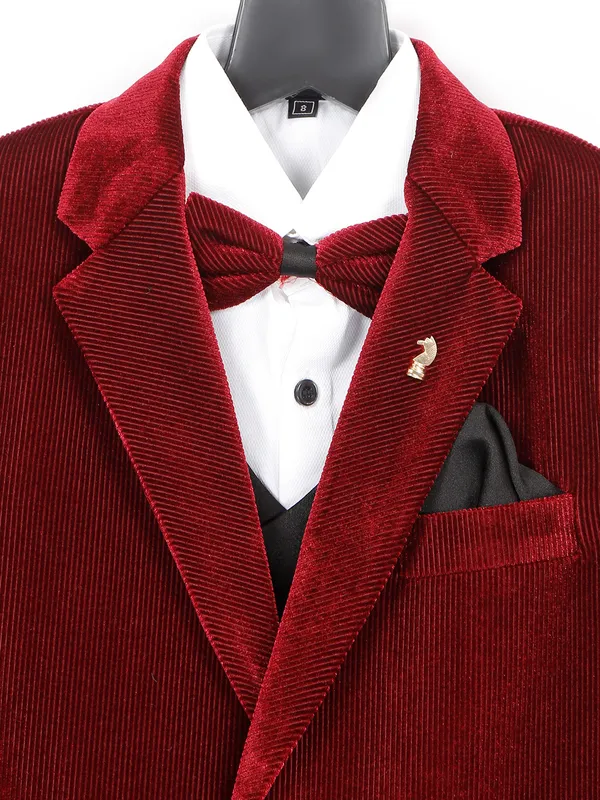 Maroon corduroy coat suit