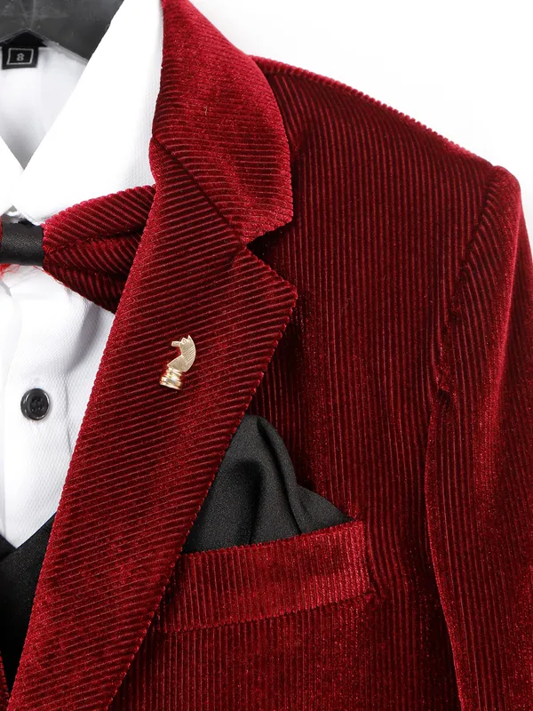 Maroon corduroy coat suit