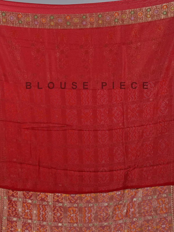 Maroon dola silk saree with bandhej print