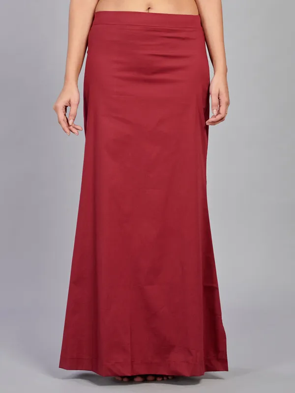 Maroon plain saree shapewear