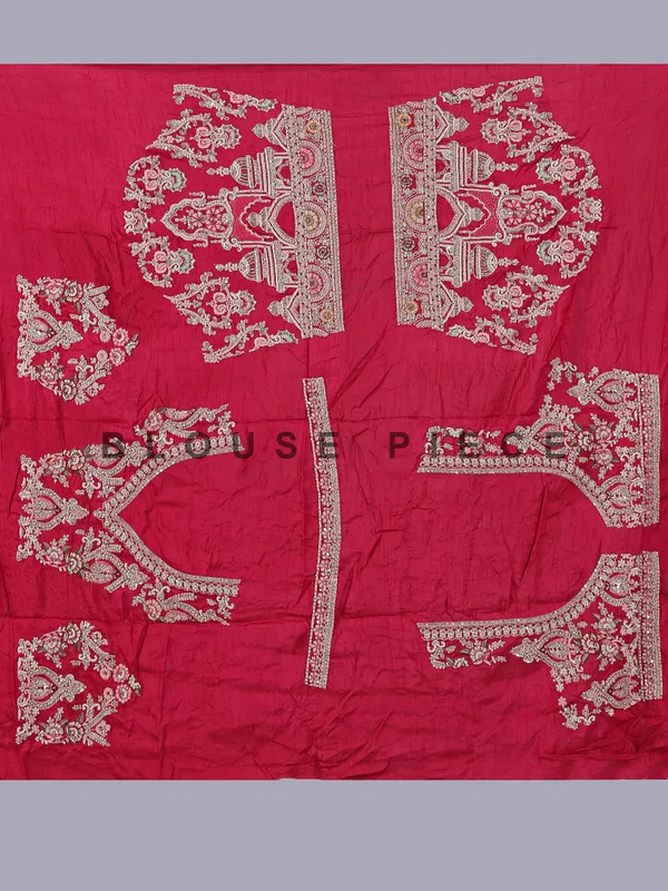 Maroon raw silk bridal lehenga choli with diamond work