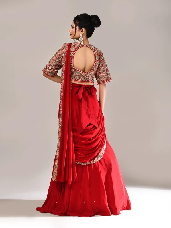 Maroon silk designer wedding lehenga choli
