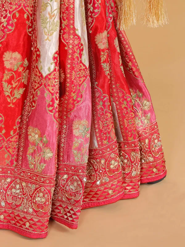 Masru silk red saree with zari work