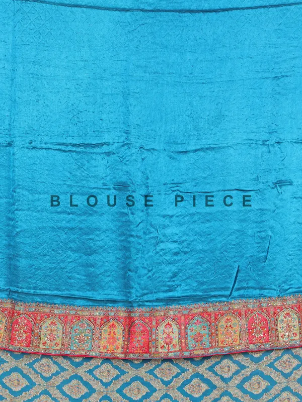 Masru silk teal blue saree for wedding