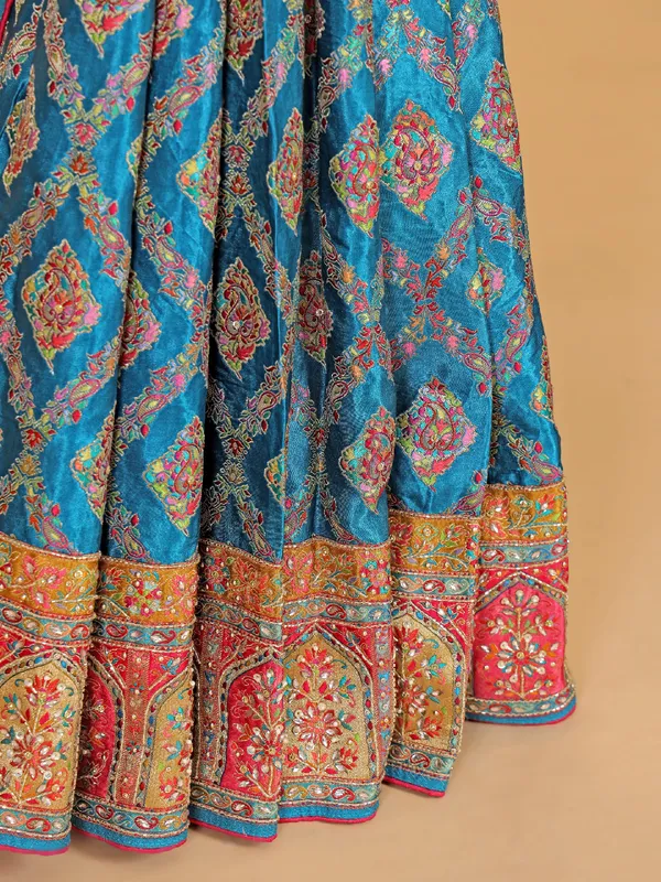 Masru silk teal blue saree for wedding