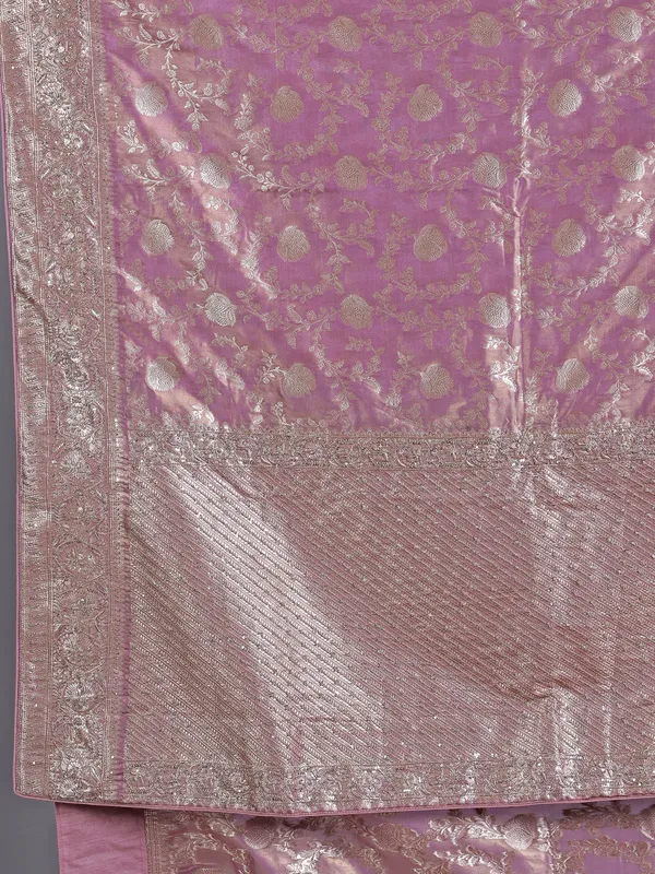 Mauve purple banarasi silk saree for weddings