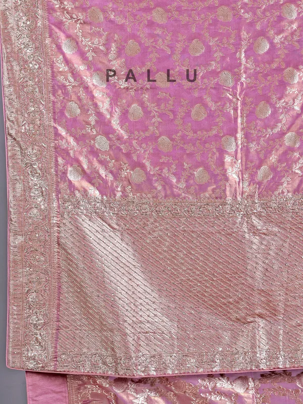 Mauve purple banarasi silk saree for weddings