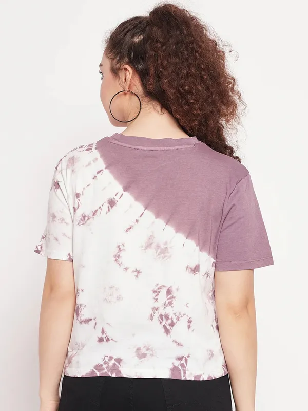 Mauve purple cotton printed top