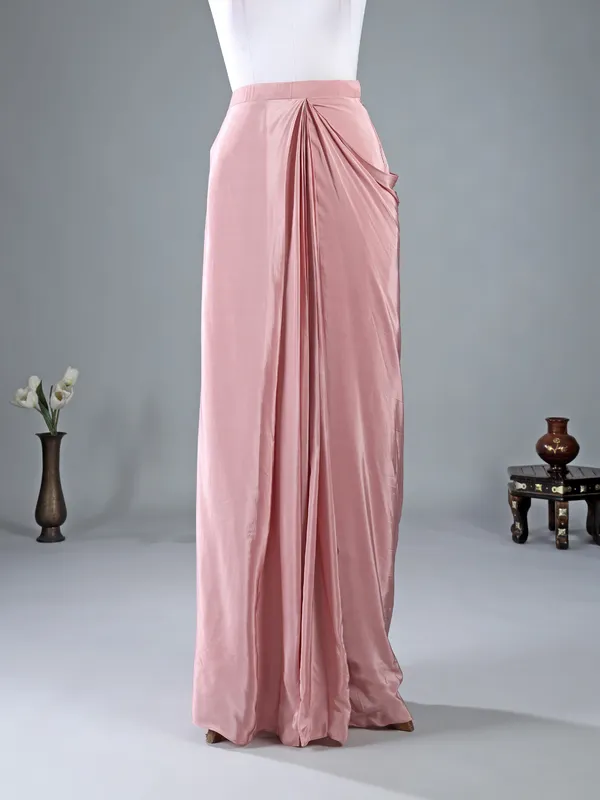 Mauve purple satin ready to wear saree