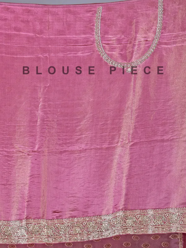 Mauve purple silk saree with ornate pearl work